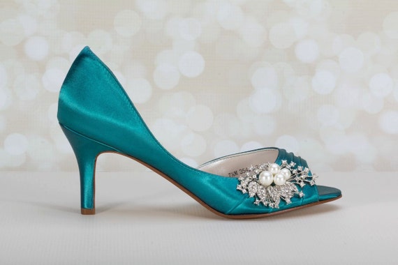 wedding shoes teal