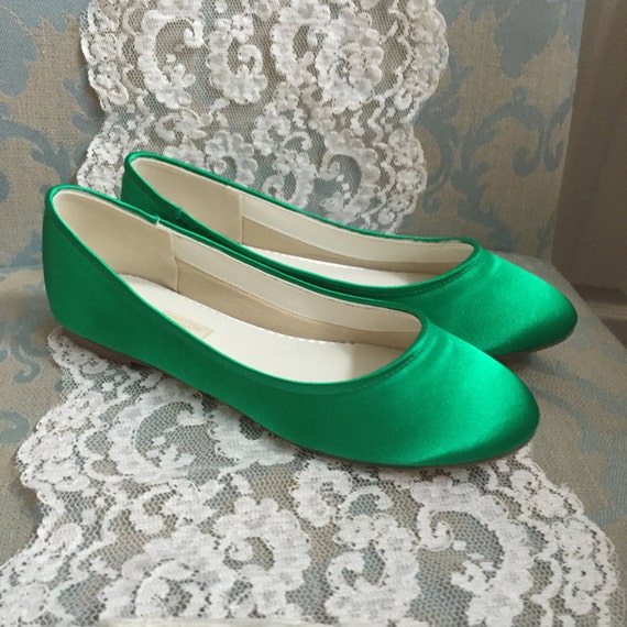 emerald green flat shoes