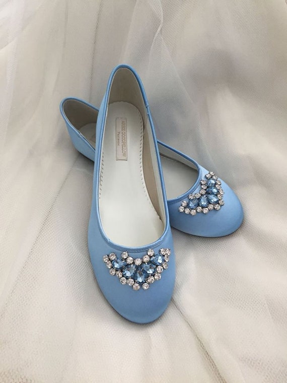 Cinderella Shoes Wedding Shoes Blue Bridal Shoes Ballet | Etsy