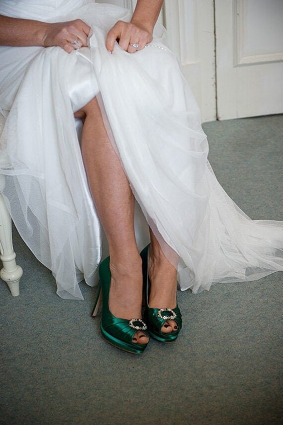emerald green platform shoes