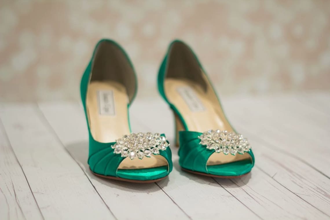 wedding emerald green heels