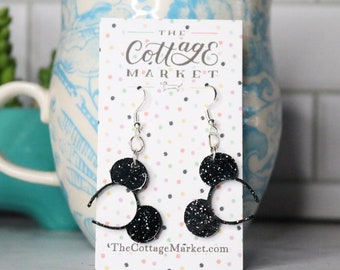 Classic Mouse, Mouse Ears Headband Earrings, Laser cut, Made to order, Your Choice of 29 Colors, Classic Mouse Ears, Hypoallergenic