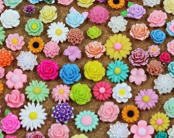 Thumbtacks, Mixed Flower Thumbtacks, Mix Wild Flower Pushpins, Large Variety Floral Push Pin Set, Pretty Flower Push Pins, Flower Pushpins