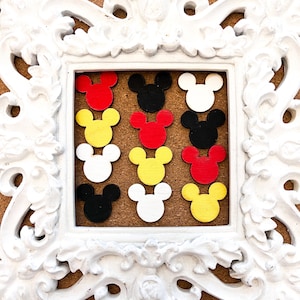 Thumbtacks, 25 Red Blacok WhMickey Inspired, Office Supplies, Dorm Room, Push Pins, Decorative Thumbtacks, Mickey Thumbtacks,