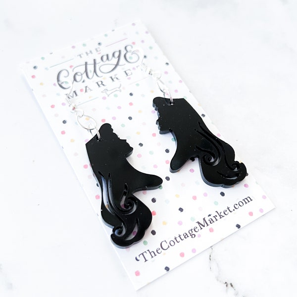 Disney Aurora Silhouette Dangle Earrings - 1.25 inches - Sleeping Beauty Inspired - Disney Park Jewelry - Disney Princess