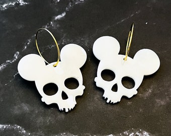 Mickey Inspired Halloween Skull Earrings, Mickey Inspired Halloween Skull,  New 5 dollar Mickey Inspired Halloween Skull earrings