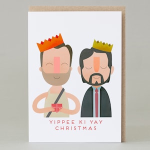 Tarjeta navideña Yippee Ki Yay / Tarjeta navideña de película de culto / Tarjeta festiva divertida / Tarjeta única para Navidad / Enviar directamente / Tarjeta para amantes del cine