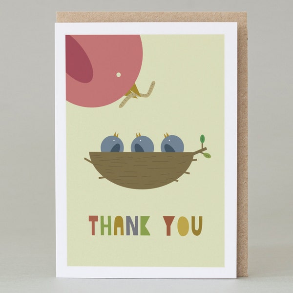 Thank You - Lucky Pine (Card) | Cute illustrated Thank You Card | Nature Thank You | Mum Thank you | Appreciation Card | Send Direct | Birds
