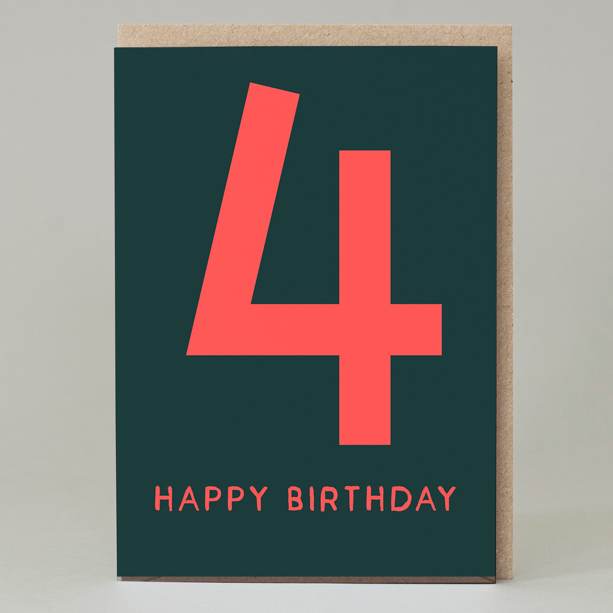 Red Happy Birthday 4th Birthday Card Fun Birthday Card - Etsy