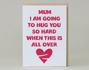 Mum Hug Card | Love Mummy Card | Sweet Card For Mum | Love You Mum Card | Mother's Day Card | Mum Birthday Card | Send Direct | Lockdown Mum