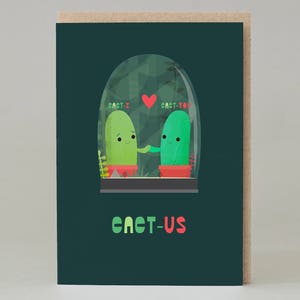 Cact-I + Cact-You = Cact-Us Valentine's Card | Valentine's Card | Cute Cactus Card | Send Card Direct | Add Your Own Message | Love You Card