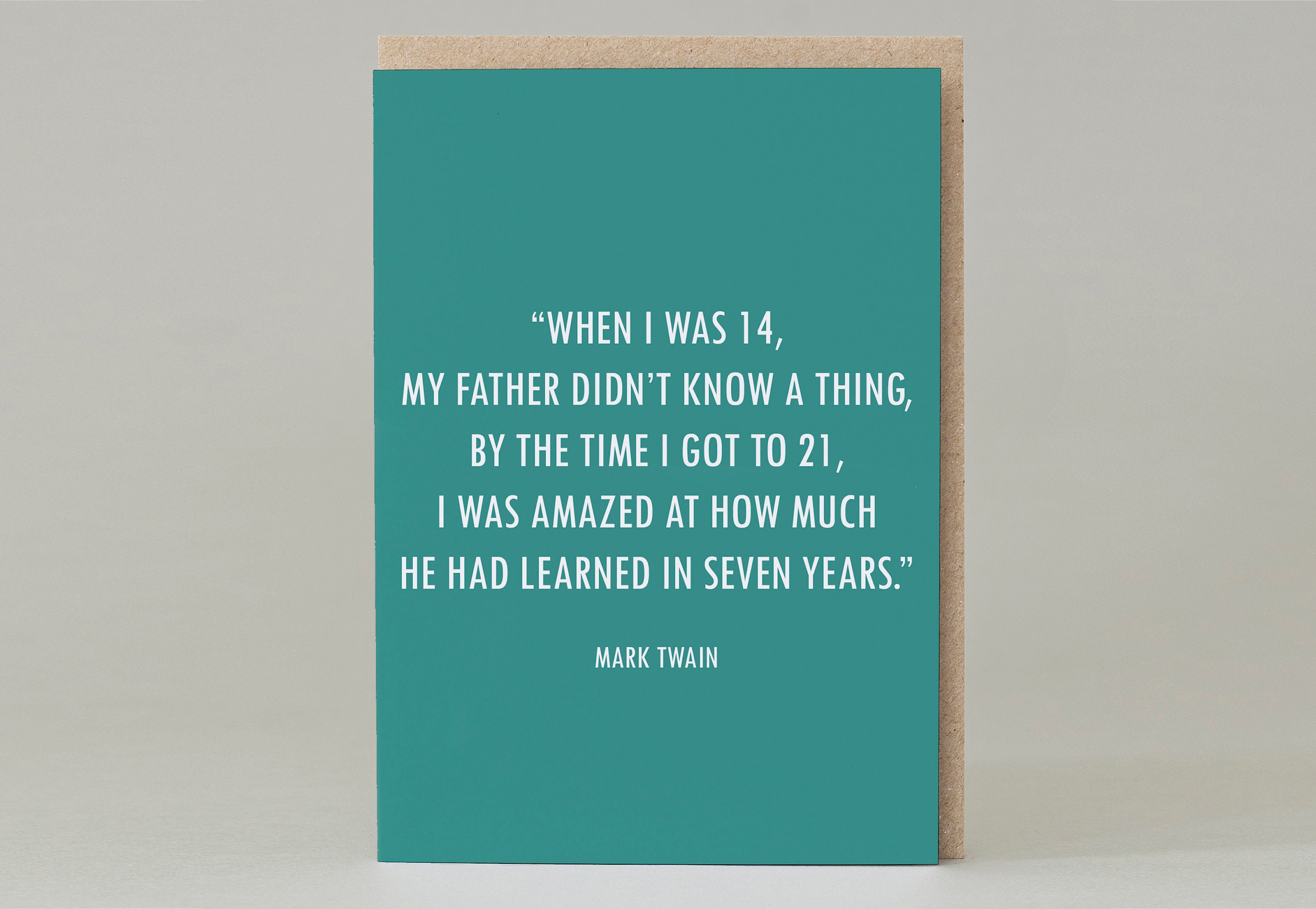 Mark Twain Father Quote Father's Day Mark Twain Quote Card Funny Father's | Etsy Uk