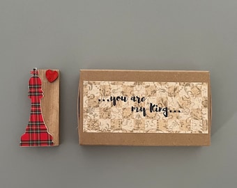 valentine gift - chess lover gift - matchbox gift card - you are my king - mini keepsake - couple anniversary gift