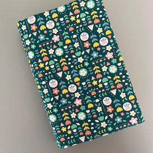 Copertina del libro Teal, Protezione del libro regolabile, Copertina reversibile per libro in brossura e copertina rigida, Giacca per libri in tessuto, Regalo per gli amanti dei libri