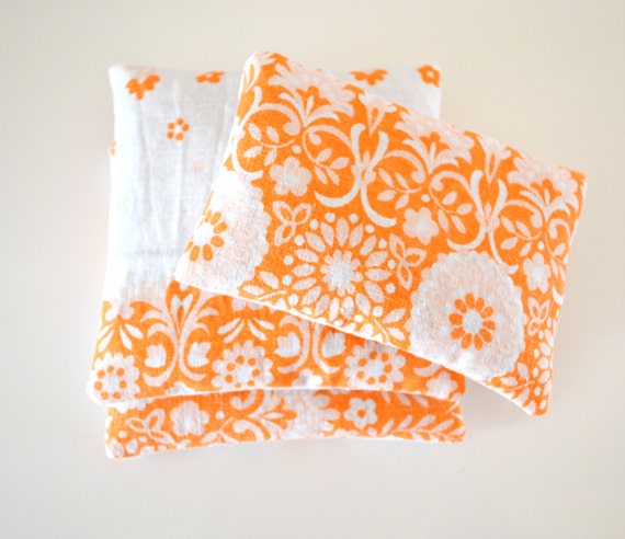 Floral Orange Lavender Sachets Vintage Fabric Drawer Sachets Etsy