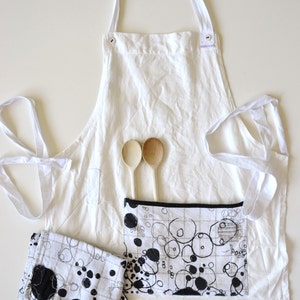 kitchen gift set apron teatowel gift kitchen linens handmade modern kitchen gift housewarming gift hostess gift image 1