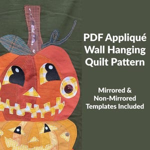 Pumpkin Pile Up Autumn Appliqué Wall Hanging Quilt Pattern | PDF Download