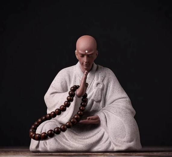 Shaolin Monk Meditating Figurine: Buddhist Zen Home/office Decor