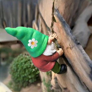 Climbing Garden Gnome Statue for Outdoor Decor | Garden Decor for Yard/Patio Gift, Birthday Garden Ornament, Home Decoration Gnome Sculpture