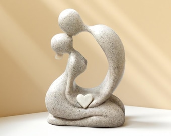 Nordic Couple Kissing Sculpture – Minimalist Romantic Figurine | Modern Home Decor,Anniversary Gift for Couples