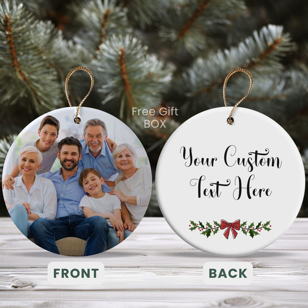 Double Sided Custom Photo Ornament | Personalized Christmas Decor With ...