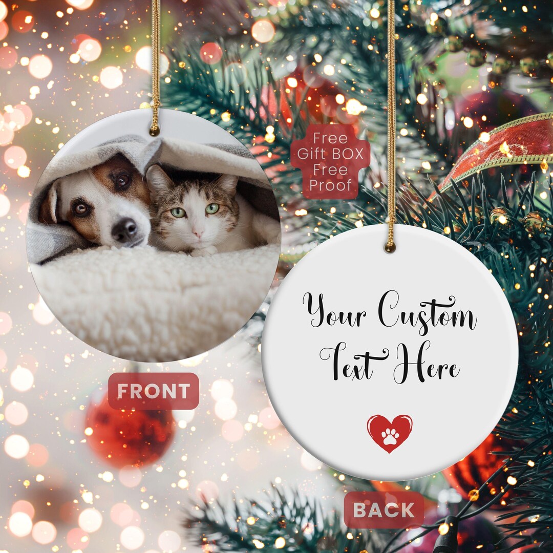 Dog or Cat Memorial Picture Christmas Ornament | Personalized Pet ...
