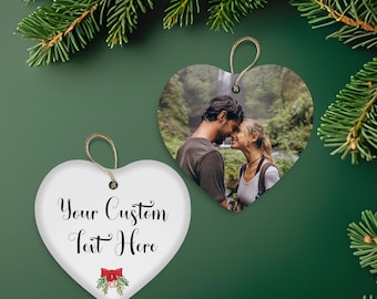 Custom Photo Heart Ornament – Personalized Gift Keepsake for Loved Ones - Personalized Picture Christmas Decor