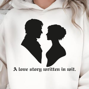 Pride and Prejudice Silhouette PNG, Jane Austen Couple Clipart, Romantic Regency Era Digital Download, Mr and Elizabeth P, Commercial Use