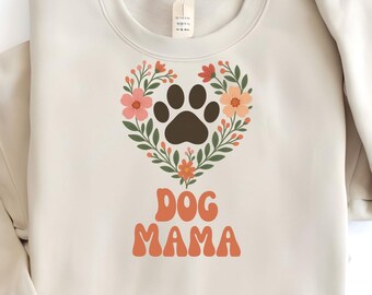 Dog Mom Floral PNG, Cute Pet Lover Sublimation Design, Botanical Dog Mama Graphic, Commercial Use Digital Download