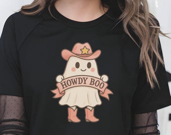 Howdy Boo Ghost PNG: Cowgirl Halloween Sublimation (Digital Download)