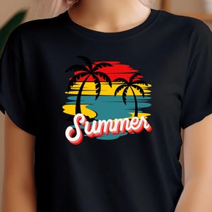 Retro Summer Beach PNG: Vintage Palm Tree Design (Digital Download)