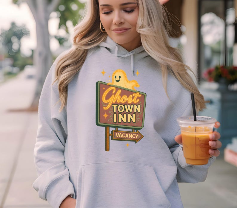 Ghost Town Inn PNG, Retro Halloween Ghost Sign Sublimation, Vintage ...