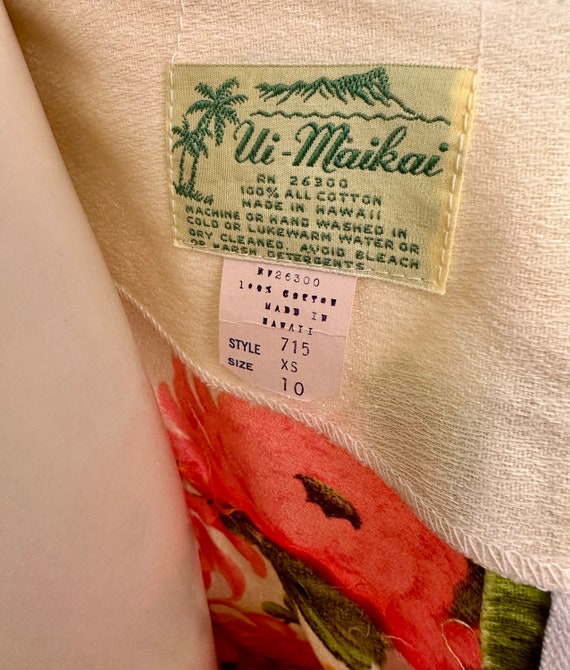 1960’s Ui Maikai Hawaiian Bark Cloth Maxi Dress P… - image 8