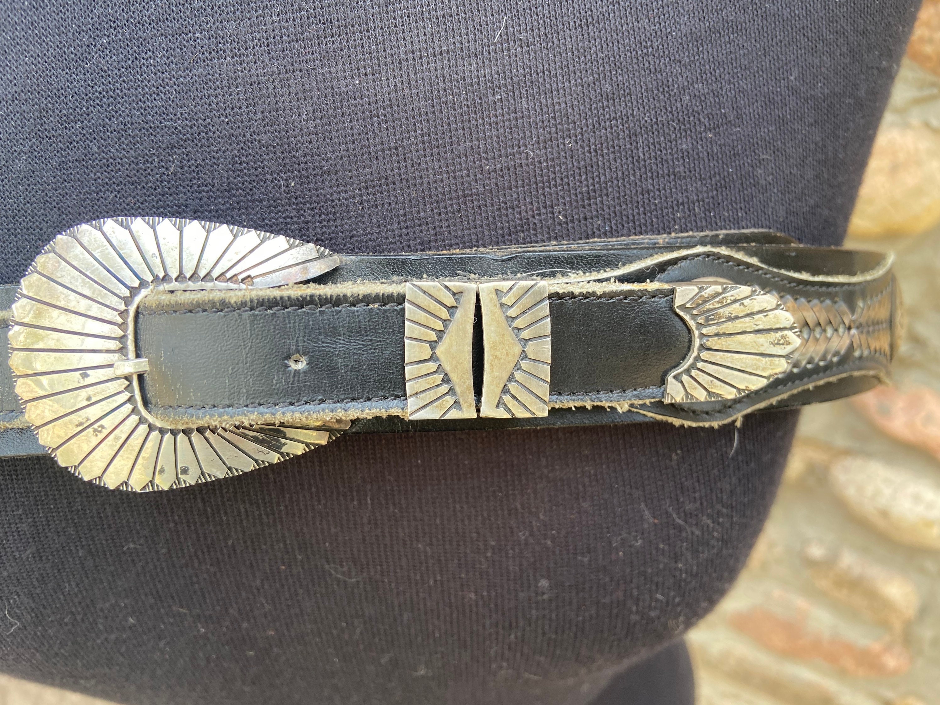 Tourbon-Cinturón de trabajo Ranger de cuero y lona Vintage