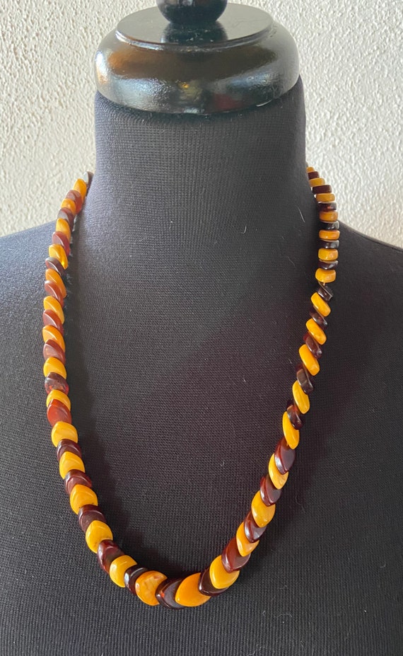 Multi Colored Baltic Amber Beads Necklace 48 inch Endless Baltic Amber Necklace Opera Length Amber necklace with silver beads Circa 1960/'s