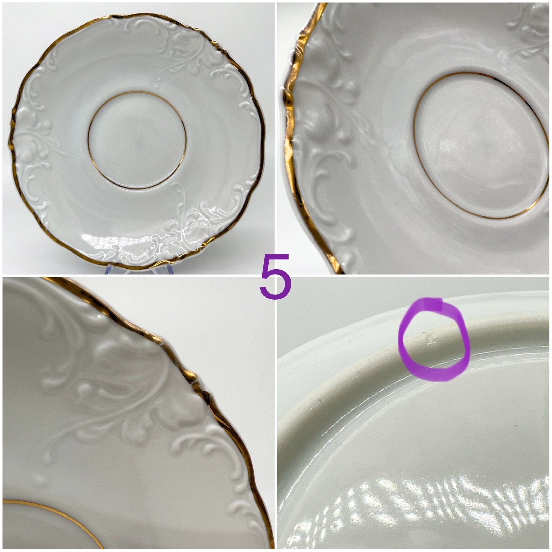 Saucers 5, Wawel Casa Oro Fine Translucent China, Vintage Great Used ...