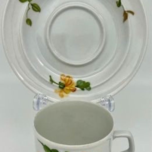 Flat Cup and Saucer Set (1), Lauriane by AK Kaiser, Vintage - Excellent Used Condition Dinnerware