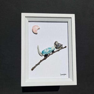 cat, cat paintings, cat pebble art, cat mural, clay, porcelain