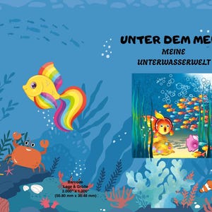Underwater world, sea creatures, coloring book for children, digital coloring book, coloring fish, ocean life, shells and sea, coloring fun sea
