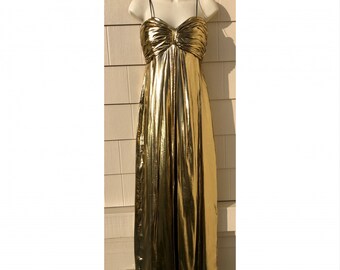 gold lame dress 80s
