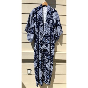 Japanese Kimono Shibori Cotton Indigo Ikat Hand Stitched Cotton Textile Vintage