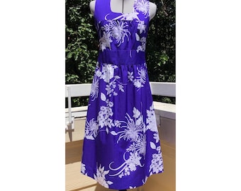 VTG 60s Paradise Hawaii Purple Floral Dress Tropical Size S Retro Coconutgirl