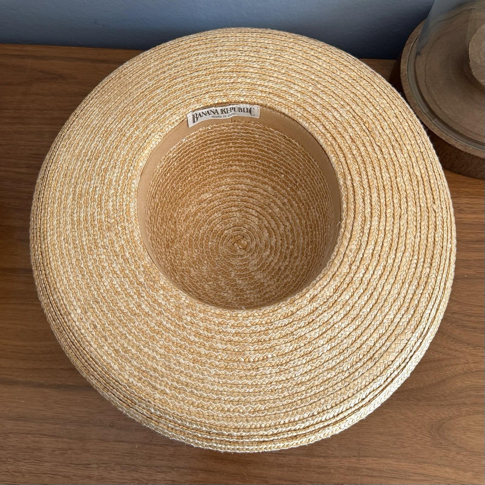 VINTAGE 80s Banana Republic Purple Straw Sun Hat Fringed Canvas Packable Sun Hat By Hat Attack | Banana Republic main image 3