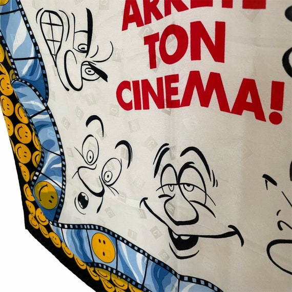 Vintage 90’s Moschino ‘Arrete Ton Cinema’ Silk Sc… - image 6