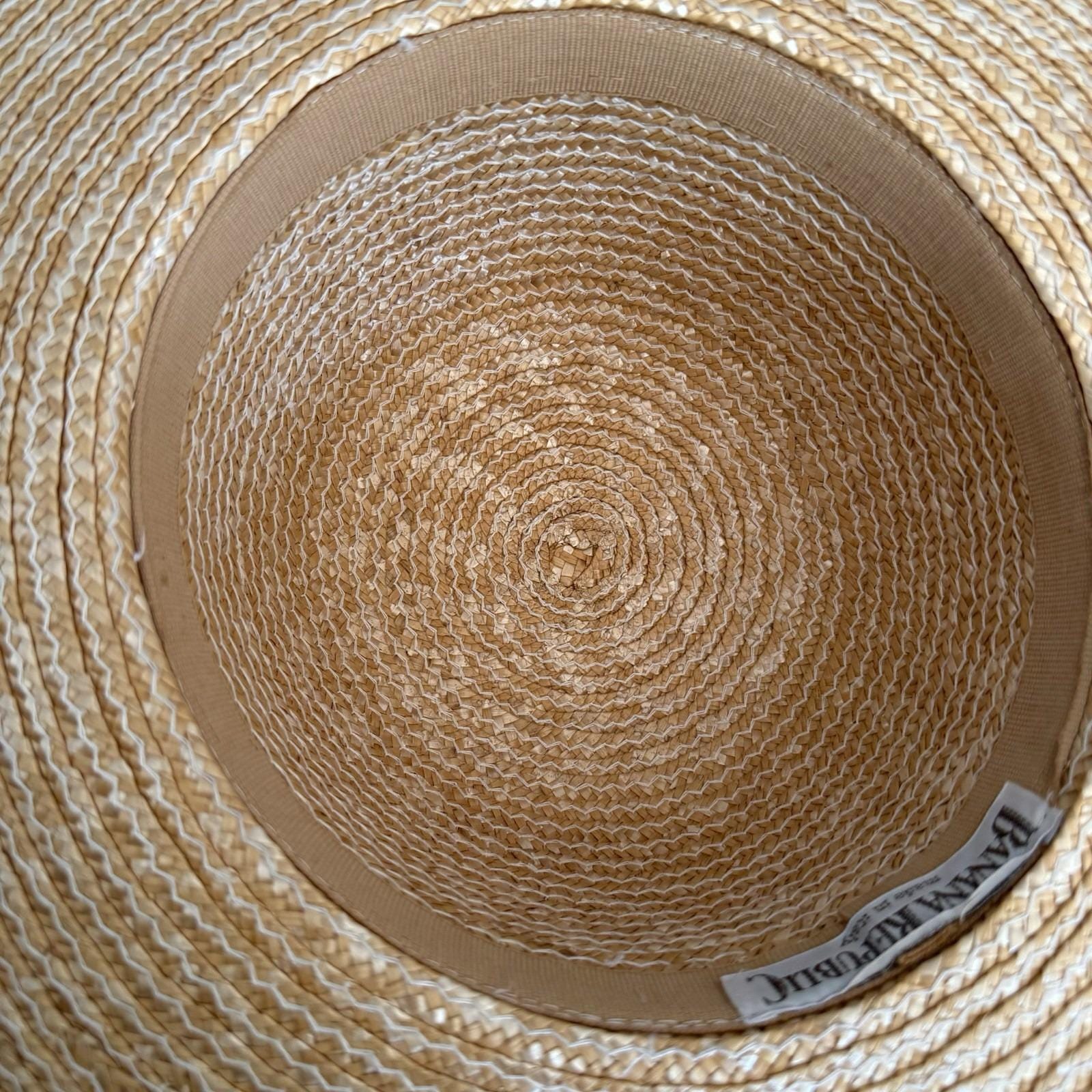 Vintage 80s Banana Republic Wide Brim Straw Raffia Sun Hat  display picture 2