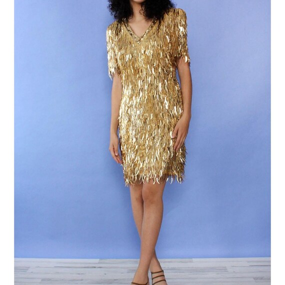 barbie movie sequin dress Vintage 90's Oleg Cassini Barbie Movie Dagger Sequin Sheath Dress Size 4