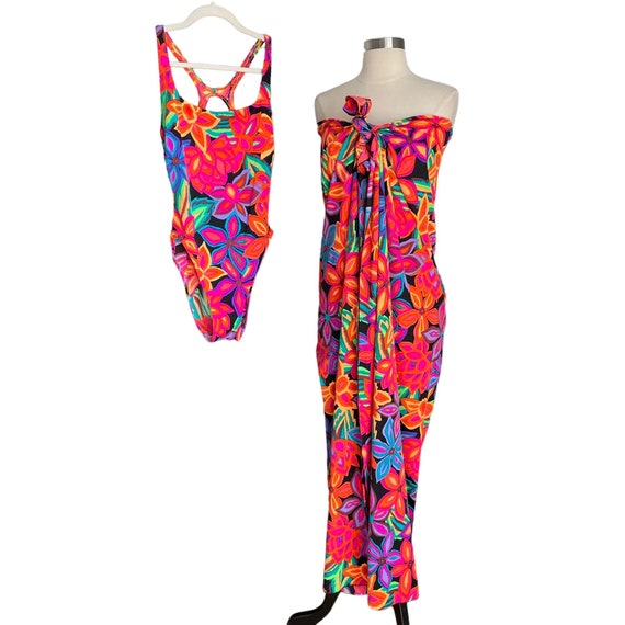 Vintage 70s 80s DeWeese Retro Psychedelic Floral … - image 1