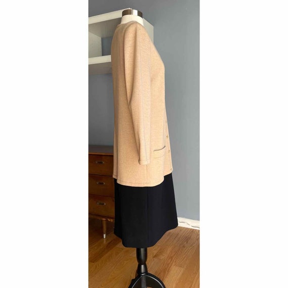 Bill Blass Vintage 70’s Dress Wool Beige Black - image 2