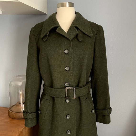 Vintage Lodenfrey Echt Munchener Loden Wool Coat Green Tench   Etsy