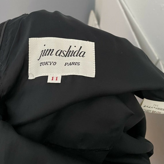 Vintage Jun Ashida Black Pleated Long Midi Dress … - image 9